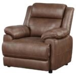 ELLINGTON UPHOLSTERED PADDED ARM ACCENT CHAIR DARK BROWN - Image 4