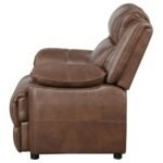 ELLINGTON UPHOLSTERED PADDED ARM ACCENT CHAIR DARK BROWN - Image 5