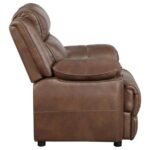 ELLINGTON UPHOLSTERED PADDED ARM ACCENT CHAIR DARK BROWN - Image 9
