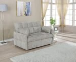 COTSWOLD UPHOLSTERED CONVERTIBLE SLEEPER SOFA BED LIGHT GREY - Image 2