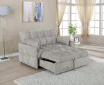 COTSWOLD UPHOLSTERED CONVERTIBLE SLEEPER SOFA BED LIGHT GREY - Image 3