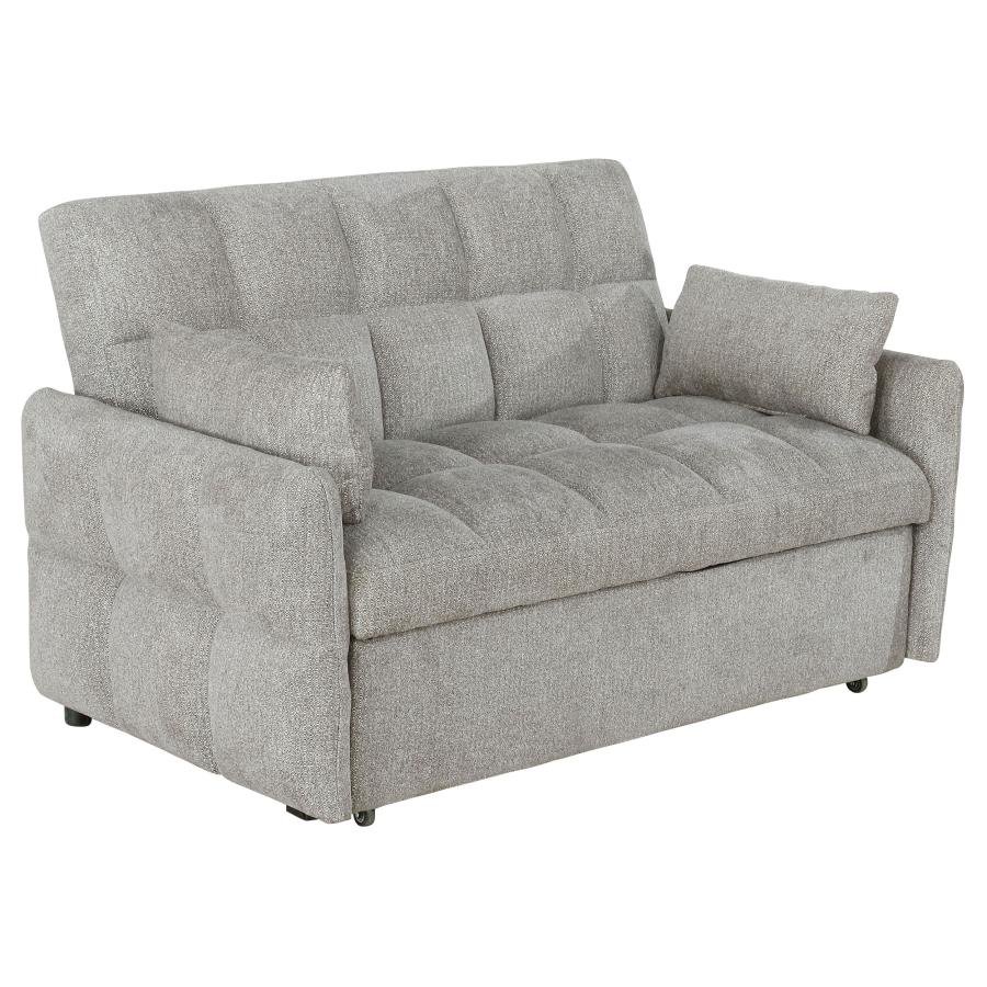 508307_04x900.jpg COTSWOLD UPHOLSTERED CONVERTIBLE SLEEPER SOFA BED LIGHT GREY - Image 1
