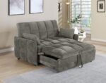 COTSWOLD UPHOLSTERED CONVERTIBLE SLEEPER SOFA BED DARK GREY - Image 3