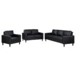 RUTH 3-PIECE UPHOLSTERED TRACK ARM SOFA SET BLACK - Image 2