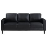 RUTH 3-PIECE UPHOLSTERED TRACK ARM SOFA SET BLACK - Image 4