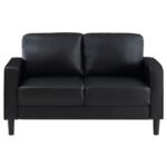 RUTH 3-PIECE UPHOLSTERED TRACK ARM SOFA SET BLACK - Image 8