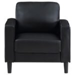 RUTH 3-PIECE UPHOLSTERED TRACK ARM SOFA SET BLACK - Image 12