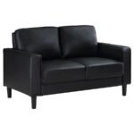 RUTH UPHOLSTERED TRACK ARM LOVESEAT BLACK