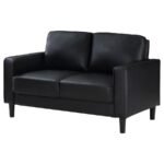 RUTH UPHOLSTERED TRACK ARM LOVESEAT BLACK - Image 4