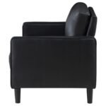 RUTH UPHOLSTERED TRACK ARM LOVESEAT BLACK - Image 5