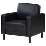 RUTH UPHOLSTERED TRACK ARM ACCENT CHAIR BLACK - Image 4