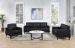 RUTH UPHOLSTERED TRACK ARM ACCENT CHAIR BLACK - Image 11