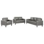 RUTH 3-PIECE UPHOLSTERED TRACK ARM SOFA SET GREY - Image 2