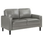 RUTH 3-PIECE UPHOLSTERED TRACK ARM SOFA SET GREY - Image 7