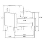 RUTH 3-PIECE UPHOLSTERED TRACK ARM SOFA SET GREY - Image 18