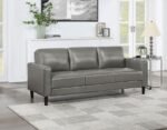 RUTH UPHOLSTERED TRACK ARM SOFA GREY - Image 2