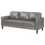 RUTH UPHOLSTERED TRACK ARM SOFA GREY - Image 4