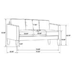 RUTH UPHOLSTERED TRACK ARM SOFA GREY - Image 10