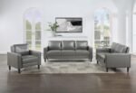 RUTH UPHOLSTERED TRACK ARM SOFA GREY - Image 11