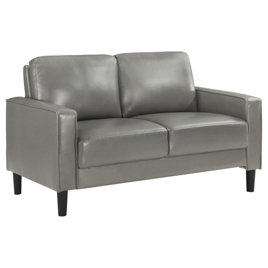 508366_02x900.jpg RUTH UPHOLSTERED TRACK ARM LOVESEAT GREY - Image 1
