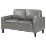 RUTH UPHOLSTERED TRACK ARM LOVESEAT GREY - Image 4