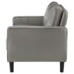 RUTH UPHOLSTERED TRACK ARM LOVESEAT GREY - Image 5