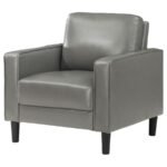 RUTH UPHOLSTERED TRACK ARM ACCENT CHAIR GREY - Image 4