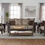 ELMBROOK 3-PIECE UPHOLSTERED ROLLED ARM SOFA SET BROWN