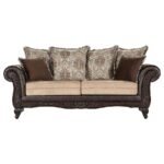 ELMBROOK 3-PIECE UPHOLSTERED ROLLED ARM SOFA SET BROWN - Image 3
