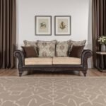ELMBROOK UPHOLSTERED ROLLED ARM SOFA BROWN - Image 2