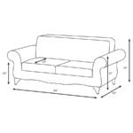 ELMBROOK UPHOLSTERED ROLLED ARM SOFA BROWN - Image 4