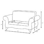ELMBROOK UPHOLSTERED ROLLED ARM LOVESEAT BROWN - Image 3