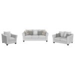 SALIZAR 3-PIECE UPHOLSTERED FLARED ARM SOFA SET SAND - Image 2
