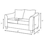 SALIZAR UPHOLSTERED FLARED ARM LOVESEAT SAND - Image 11