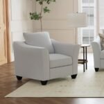 SALIZAR UPHOLSTERED FLARED ARM ACCENT CHAIR SAND - Image 2