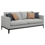 APPERSON 3-PIECE UPHOLSTERED TRACK ARM SOFA SET LIGHT GREY - Image 3