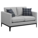 APPERSON 3-PIECE UPHOLSTERED TRACK ARM SOFA SET LIGHT GREY - Image 6