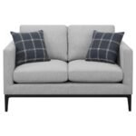 APPERSON 3-PIECE UPHOLSTERED TRACK ARM SOFA SET LIGHT GREY - Image 7