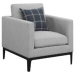 APPERSON 3-PIECE UPHOLSTERED TRACK ARM SOFA SET LIGHT GREY - Image 9