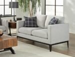 APPERSON UPHOLSTERED TRACK ARM LOVESEAT LIGHT GREY - Image 2