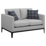APPERSON UPHOLSTERED TRACK ARM LOVESEAT LIGHT GREY