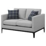 APPERSON UPHOLSTERED TRACK ARM LOVESEAT LIGHT GREY - Image 4