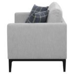 APPERSON UPHOLSTERED TRACK ARM LOVESEAT LIGHT GREY - Image 5