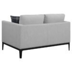 APPERSON UPHOLSTERED TRACK ARM LOVESEAT LIGHT GREY - Image 6