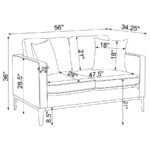 APPERSON UPHOLSTERED TRACK ARM LOVESEAT LIGHT GREY - Image 11