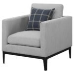 APPERSON UPHOLSTERED TRACK ARM ACCENT CHAIR LIGHT GREY - Image 4