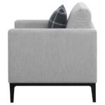 APPERSON UPHOLSTERED TRACK ARM ACCENT CHAIR LIGHT GREY - Image 5
