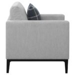APPERSON UPHOLSTERED TRACK ARM ACCENT CHAIR LIGHT GREY - Image 9