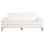 JESSEL CHENILLE UPHOLSTERED TRACK ARM SOFA IVORY - Image 3
