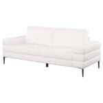 JESSEL CHENILLE UPHOLSTERED TRACK ARM SOFA IVORY - Image 4